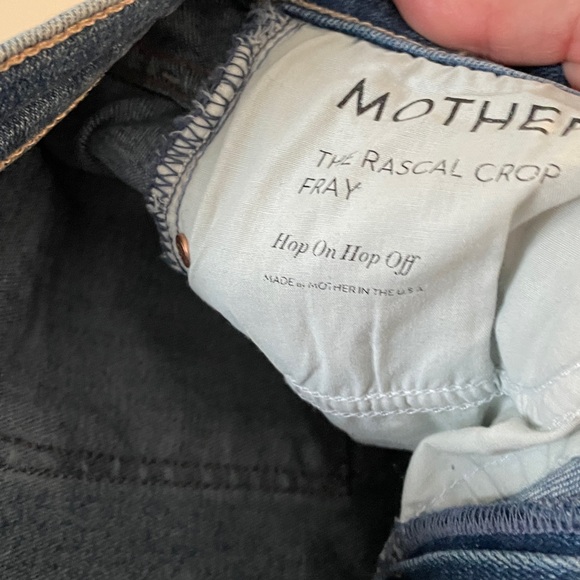 Mother The Rascal Crop Fray Jeans Mid-Rise Straight Leg Frayed Hem Denim Size 26 - Picture 6 of 10